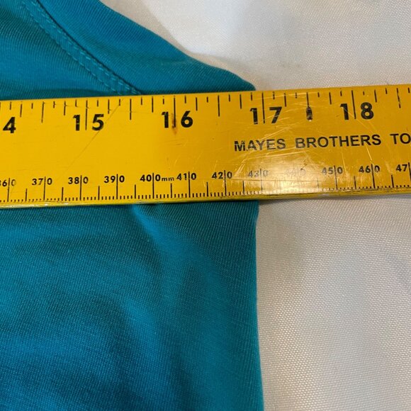 Time And Tru Womens Knot Front Tank Top S Teal Polyester Blend Sleeveless - Picture 7 of 8